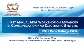 1st MSA International Workshop on Communications &amp; Electronics