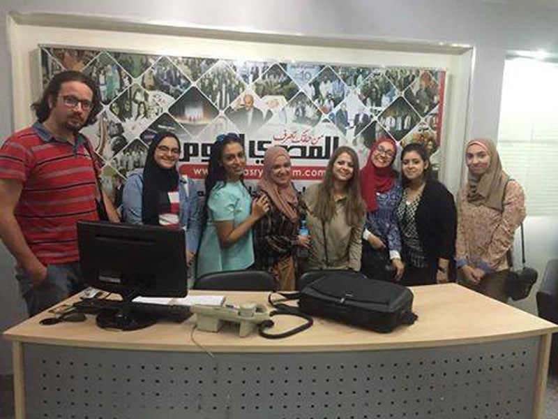 Mass Communication students trainig at el Masry el Youm