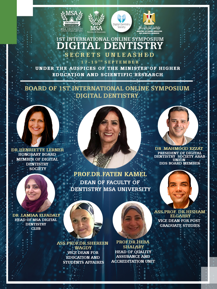 MSA University - 1st International Online Symposium Digital Dentistry Secrets Unleashed Board