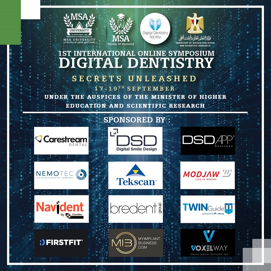 MSA University - 1st International Online Symposium Digital Dentistry Secrets unleashed Sponsors