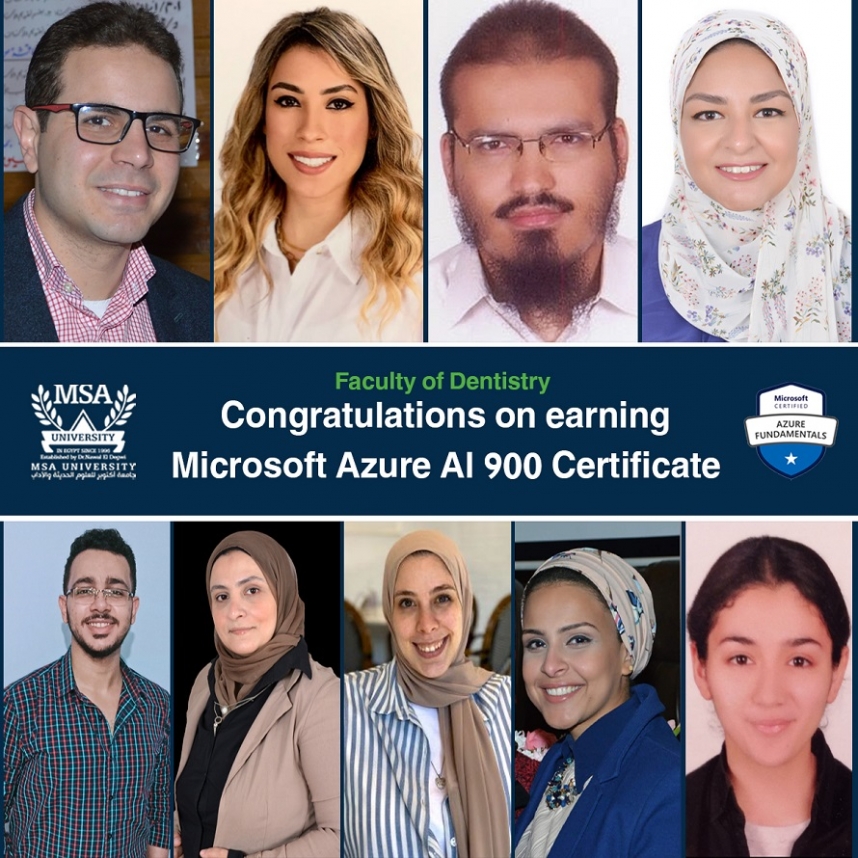 Faculty of Dentistry Staff members & Students Microsoft Azure 900 AI certification
