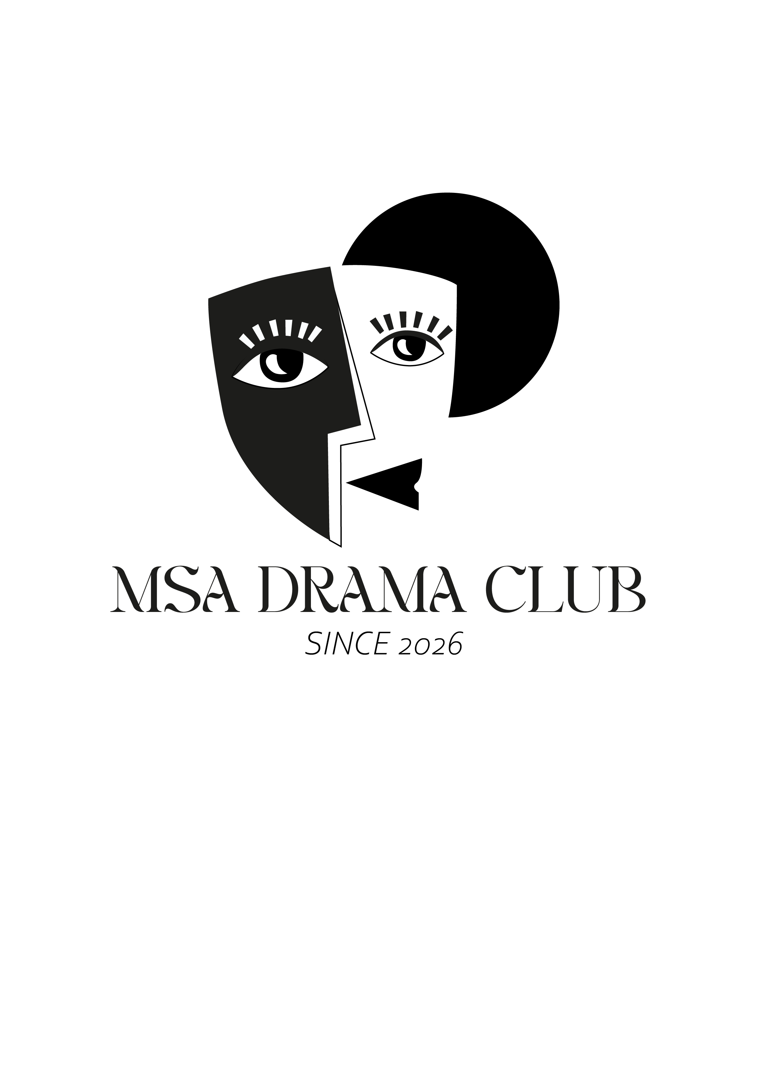 Drama Club 3rd Logo (Black & White Version)-08